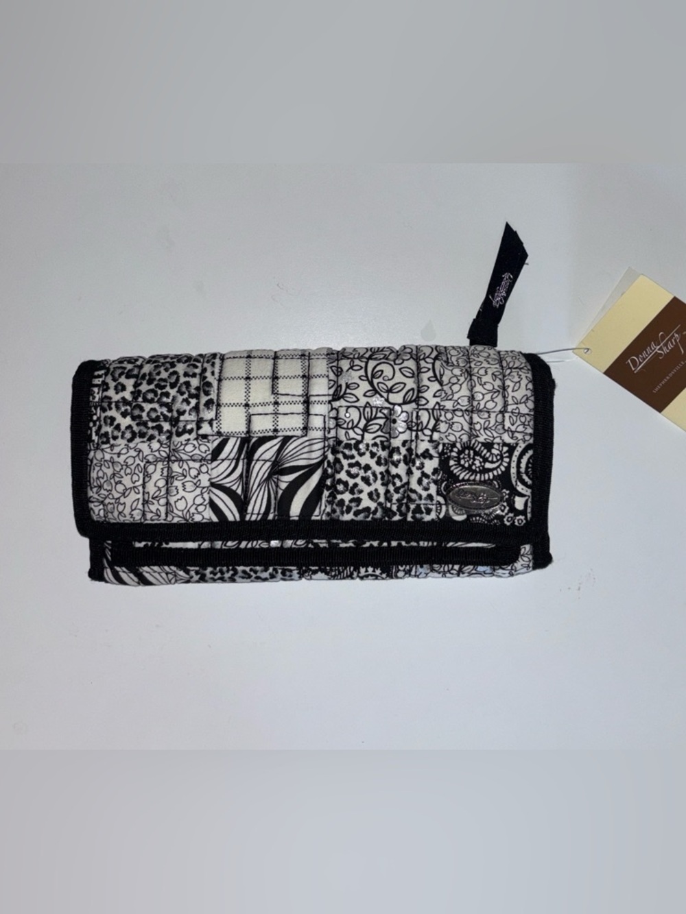 Donna Sharp Black & White Quilted Fold Wallet